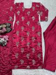 2NEW ARRIVAL CHINON EMBROIDERY SEQUENCE WITH MOTI WORK LACE BORDER TOP BOTTOM WITH DUPATTA FESTIVE WEAR WHOLESALE PRICE ETHNIC GARMENT (8)