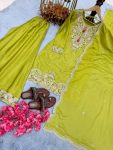 2NEW ARRIVAL CHINON SILK EMBROIDERY SEQUENCE CODING DORI WITH FANCY LATKAN AND TASSLES FESTIVE WEAR WHOLESALE PRICE ETHNIC GARMENT (8)