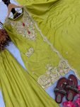 2NEW ARRIVAL CHINON SILK EMBROIDERY SEQUENCE CODING DORI WITH FANCY LATKAN AND TASSLES FESTIVE WEAR WHOLESALE PRICE ETHNIC GARMENT (8)