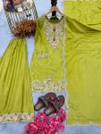 2NEW ARRIVAL CHINON SILK EMBROIDERY SEQUENCE CODING DORI WITH FANCY LATKAN AND TASSLES FESTIVE WEAR WHOLESALE PRICE ETHNIC GARMENT (8)