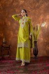 2NEW ARRIVAL CHINON SILK EMBROIDERY SEQUENCE CODING DORI WITH FANCY LATKAN AND TASSLES FESTIVE WEAR WHOLESALE PRICE ETHNIC GARMENT (8)