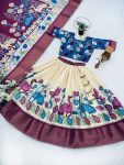 2NEW ARRIVAL DOLA SILK KALAMKARI PRINT ZARI BORDER WORK KID’S LEHENGA CHOLI WITH DUPATTA FESTIVE WEAR WHOLESALE PRICE ETHNIC GARMENT (13)