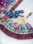 2NEW ARRIVAL DOLA SILK KALAMKARI PRINT ZARI BORDER WORK KID’S LEHENGA CHOLI WITH DUPATTA FESTIVE WEAR WHOLESALE PRICE ETHNIC GARMENT (13)