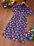 NEW ARRIVAL ORGANZA  FLOWER PRINTED KURTI PURPLE