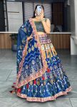 2RICH LOOK ART SILK PRINTED WITH GOTA PATTI WORK ON KALI LEHENGA CHOLI WITH DUPATTA FESTIVE WEAR WHOLESALE PRICE ETHNIC GARMENT (4)