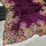 2TRENDING JIMMY CHOO EMBROIDERY SEQUENCE THREAD CODING WORK SAREE WITH UNSTITCHED BLOUSE FESTIVE WEAR WHOLESALE PRICE ETHNIC GARMENT (19)