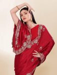 3DESIGNER CHINON SILK SEQUENCE EMBROIDERY SAREE WITH UNSTITCHED BLOUSE FESTIVE WEAR WHOLESALE PRICE ETHNIC GARMENT (13)