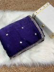 3DESIGNER JIMMY CHOO SILK EMBROIDERY SEQUENCE WOR BORDER AND SEQUENCE BUTTI WORK SAREE WITH UNSTITCHED BLOUSE PARTY WEAR WHOLESALE PRICE ETHNIC GARMENT (14)