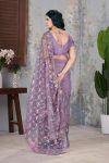 3FANCY BUTTERFLY NET EMBROIDERY MULTI THREAD CHAIN STITCH WORK SAREE WITH UNSTITCHED BLOUSE PARTY WEAR WHOLESALE PRICE ETHNIC GARMENT (29)
