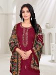 3FANCY COTTON BLEND EMBROIDERY WORK TOP BOTTOM WITH DUPATTA FESTIVE WEAR WHOLESALE PRICE ETHNIC GARMENT (14)