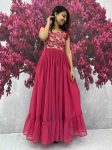 3FANCY GEORGETTE EMBROIDERY THREAD AND SEQUENCE WORK GOWN FESTIVE WEAR WHOLESALE PRICE ETHNIC GARMENT (11)