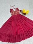 3FANCY GEORGETTE EMBROIDERY THREAD AND SEQUENCE WORK GOWN FESTIVE WEAR WHOLESALE PRICE ETHNIC GARMENT (11)