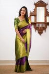 3FASHIONABLE BANARASI SOFT SILK WEAVING WORK SAREE WITH UNSTITCHED BLOUSE PARTY WEAR WHOLESALE PRICE ETHNIC GARMENT (44)
