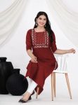3NEW ARRIVAL ART SILK EMBROIDERY WORK KURTI FESTIVE WEAR WHOLESALE PRICE ETHNIC GARMENT (12)