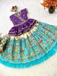 3NEW ARRIVAL CHINON SILK EMBROIDERY SEQUENCE WITH DIGITAL PRINTED WORK KID’S TOP WITH LEHENGA FESTIVE WEAR WHOLESALE PRICE ETHNIC GARMENT (26)