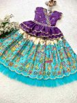 3NEW ARRIVAL CHINON SILK EMBROIDERY SEQUENCE WITH DIGITAL PRINTED WORK KID’S TOP WITH LEHENGA FESTIVE WEAR WHOLESALE PRICE ETHNIC GARMENT (26)