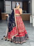 3RICH LOOK ART SILK PRINTED WITH GOTA PATTI WORK ON KALI LEHENGA CHOLI WITH DUPATTA FESTIVE WEAR WHOLESALE PRICE ETHNIC GARMENT (11)
