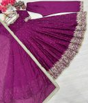 3TRENDING VICHITRA SILK EMBROIDERY SEQUENCE WORK GOWN BOTTOM WITH DUPATTA FESTIVE WEAR WHOLESALE PRICE ETHNIC GARMENT (22)