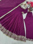 3TRENDING VICHITRA SILK EMBROIDERY SEQUENCE WORK GOWN BOTTOM WITH DUPATTA FESTIVE WEAR WHOLESALE PRICE ETHNIC GARMENT (22)