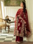 DESIGNER GEORGETTE CHAIN WITH RIVET WORK TOP BOTTOM WITH DUPATTA  MAROON
