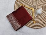 4DESIGNER JIMMY CHOO EMBROIDERY WORK WITH CUT WORK BORDER AND DIAMOND WORK SAREE WITH UNSTITCHED BLOUSE PARTY WEAR WHOLESALE PRICE ETHNIC GARMENT (9)