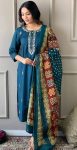 4FANCY COTTON BLEND EMBROIDERY WORK TOP BOTTOM WITH DUPATTA FESTIVE WEAR WHOLESALE PRICE ETHNIC GARMENT (22)