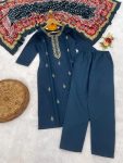 4FANCY COTTON BLEND EMBROIDERY WORK TOP BOTTOM WITH DUPATTA FESTIVE WEAR WHOLESALE PRICE ETHNIC GARMENT (22)