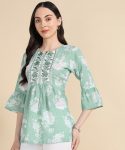 4LATEST COTTON DIGITAL PRINTED WITH EMBROIDERY WORK TOP CASUAL WEAR WHOLESALE PRICE ETHNIC GARMENT (23)