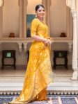 4NEW ARRIVAL BANARASI SOFT SILK WEAVING WORK SAREE WITH UNSTITCHED BLOUSE PARTY WEAR WHOLESALE PRICE ETHNIC GARMENT (9)