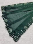 4NEW ARRIVAL SATIN CHIFFON ZARKHAN AND MOTI FLOWERS BORDER WORK SAREE WITH UNSTITCHED BLOUSE FESTIVE WEAR WHOLESALE PRICE ETHNIC GARMENT (12)