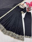 4TRENDING VICHITRA SILK EMBROIDERY SEQUENCE WORK GOWN BOTTOM WITH DUPATTA FESTIVE WEAR WHOLESALE PRICE ETHNIC GARMENT (12)