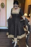 4TRENDING VICHITRA SILK EMBROIDERY SEQUENCE WORK GOWN BOTTOM WITH DUPATTA FESTIVE WEAR WHOLESALE PRICE ETHNIC GARMENT (12)
