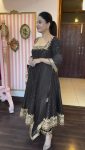 4TRENDING VICHITRA SILK EMBROIDERY SEQUENCE WORK GOWN BOTTOM WITH DUPATTA FESTIVE WEAR WHOLESALE PRICE ETHNIC GARMENT (12)