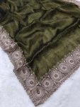 5DESIGNER JIMMY CHOO EMBROIDERY WORK WITH CUT WORK BORDER AND DIAMOND WORK SAREE WITH UNSTITCHED BLOUSE PARTY WEAR WHOLESALE PRICE ETHNIC GARMENT (18)