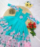 5LATEST SOFT ORGANZA DIGITAL PRINTED ONE PIECE CASUAL WEAR WHOLESALE PRICE ETHNIC GARMENT (26)