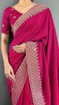 5LATEST VICHITRA SILK ZARI WITH STONE AND CUT WORK BORDER READY TO WEAR SAREE WITH UNSTITCHED BLOUSE FESTIVE WEAR WHOLESALE PRICE ETHNIC GARMENT (18)
