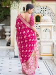 5NEW ARRIVAL BANARASI SOFT SILK WEAVING WORK SAREE WITH UNSTITCHED BLOUSE PARTY WEAR WHOLESALE PRICE ETHNIC GARMENT (41)