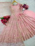 ATTRACTIVE CHINON EMBROIDERY SEQUENCE WORK GOWN BOTTOM WITH DUPATTA PARTY WEAR WHOLESALE PRICE ETHNIC GARMENT (3)