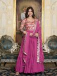 ATTRACTIVE GEORGETTE JACQUARD WORK GOWN WITH DUPATTA FESTIVE WEAR WWHOLESALE PRICE ETHNIC GARMENT (6)