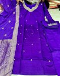 DESIGNER BANANA SILK ZARI AND JACQUARD WORK WITH LINING WORK TOP BOTTOM WITH DUPATTA FESTIVE WEAR WHOLESALE PRICE ETHNIC GARMENT (12)
