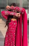 DESIGNER BLOOMING SEQUENCE AND THREAD EMBROIDERED WORK GOWN BOTTOM WITH DUPATTA FESTIVE WEAR WHOLESALE PRICE ETHNIC GARMENT (3)
