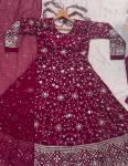 DESIGNER BLOOMING SEQUENCE AND THREAD EMBROIDERED WORK GOWN BOTTOM WITH DUPATTA FESTIVE WEAR WHOLESALE PRICE ETHNIC GARMENT (3)