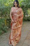 DESIGNER BURBERRY SILK EMBROIDERY DUBLE SEQUENCE CONTRAST PALLU WORK SAREE WITH UNSTITCHED BLOUSE PARTY WEAR WHOLESALE PRICE ETHNIC GARMENT (12)
