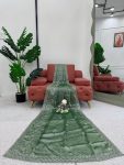 DESIGNER BURBERRY SILK THREAD WITH SEQUENCE WORK SAREE WITH UNSTITCHED BLOUSE PARTY WEAR WHOLESALE PRICE ETHNIC GARMENT (9)