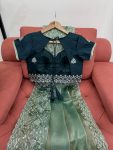 DESIGNER BURBERRY SILK THREAD WITH SEQUENCE WORK SAREE WITH UNSTITCHED BLOUSE PARTY WEAR WHOLESALE PRICE ETHNIC GARMENT (9)
