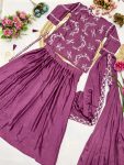 DESIGNER CHINO N MULTI THREAD EMBROIDERY SEQUENCE WORK LEHENGA SAREE WITH BLOUSE AND WAIST BELT PARTY WEAR WHOLESALE PRICE ETHNIC GARMENT (2)