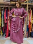 DESIGNER CHINO N MULTI THREAD EMBROIDERY SEQUENCE WORK LEHENGA SAREE WITH BLOUSE AND WAIST BELT PARTY WEAR WHOLESALE PRICE ETHNIC GARMENT (2)