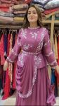 DESIGNER CHINO N MULTI THREAD EMBROIDERY SEQUENCE WORK LEHENGA SAREE WITH BLOUSE AND WAIST BELT PARTY WEAR WHOLESALE PRICE ETHNIC GARMENT (2)