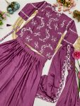 DESIGNER CHINO N MULTI THREAD EMBROIDERY SEQUENCE WORK LEHENGA SAREE WITH BLOUSE AND WAIST BELT PARTY WEAR WHOLESALE PRICE ETHNIC GARMENT (2)