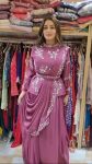 DESIGNER CHINO N MULTI THREAD EMBROIDERY SEQUENCE WORK LEHENGA SAREE WITH BLOUSE AND WAIST BELT PARTY WEAR WHOLESALE PRICE ETHNIC GARMENT (2)
